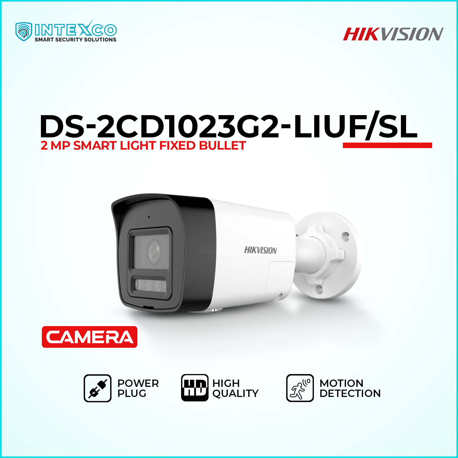DS-2CD1023G2-LIUF-SL bullet IP security camera with active deterrent light and siren