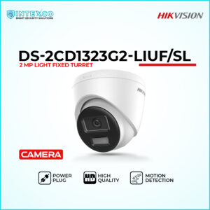 DS-2CD1323G2-LIUF-SL turret IP security camera with active deterrent light and siren