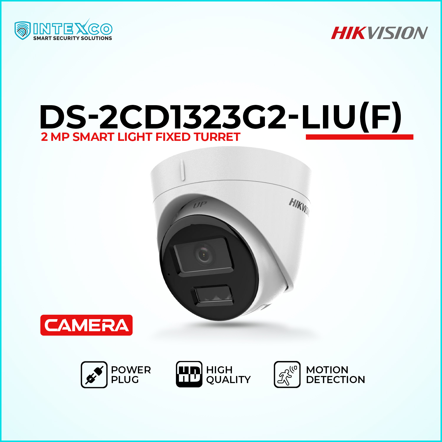 DS-2CD1323G2-LIUF turret IP security camera with built-in microphone