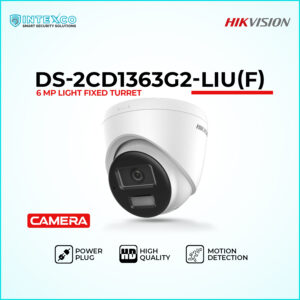 DS-2CD1363G2-LIUF turret IP security camera with built-in microphone