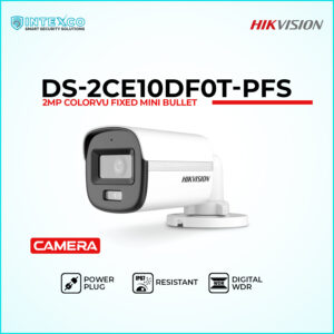 DS-2CE10DF0T-PFS ColorVu bullet HD analog security camera with built-in microphone