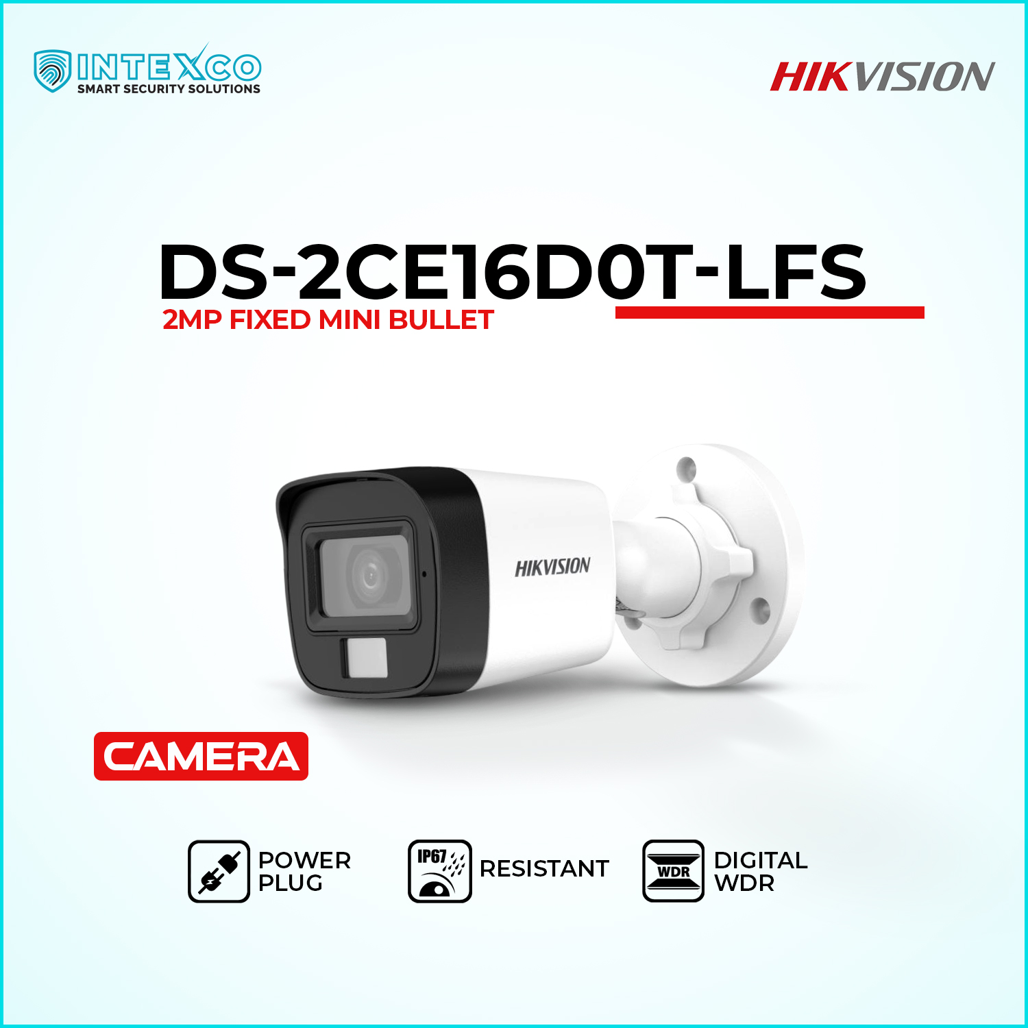 DS-2CE16D0T-LFS bullet HD analog security camera with built-in microphone