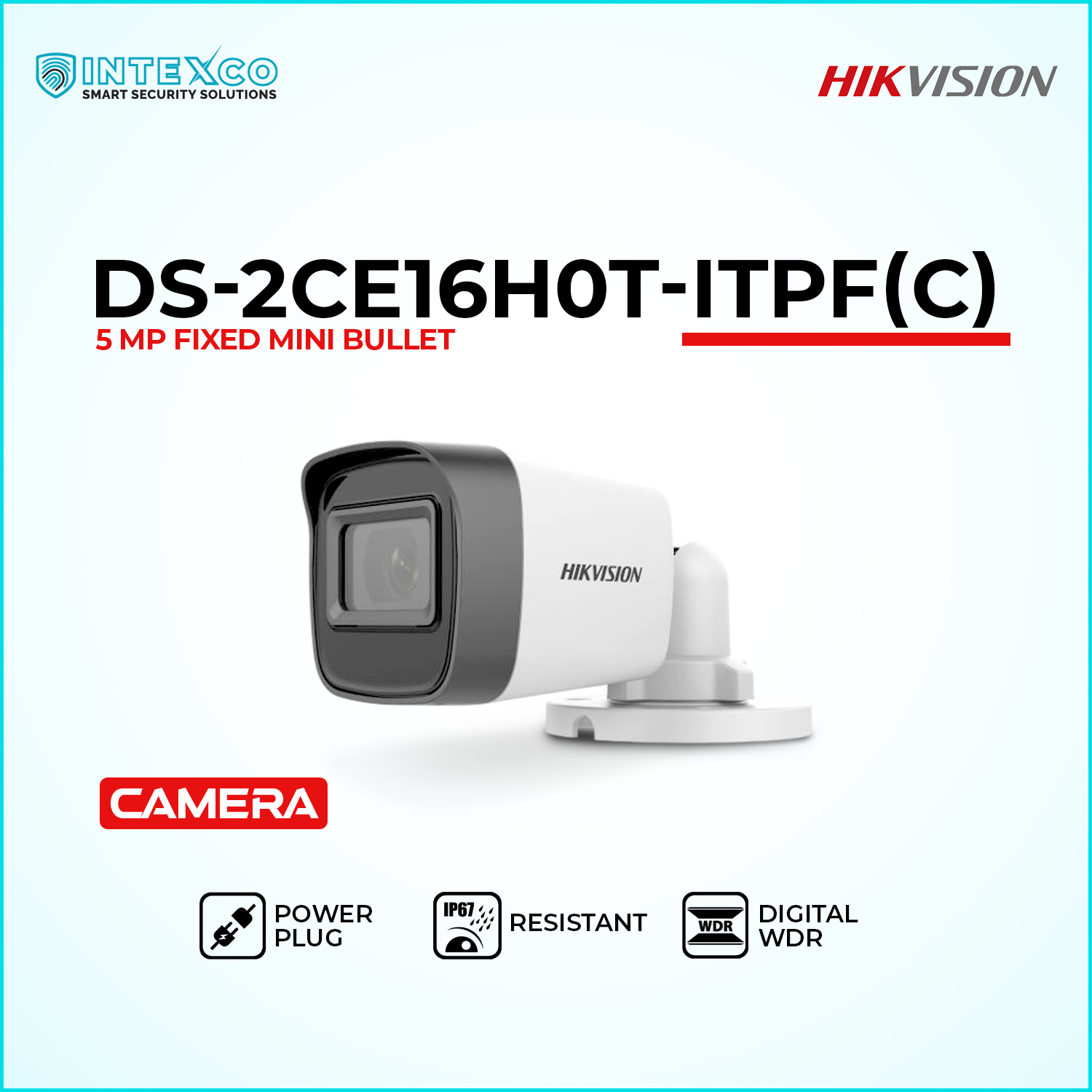 DS-2CE16H0T-ITPFC bullet HD analog security camera with built-in microphone