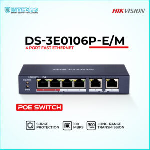 DS-3E0106P-E/M PoE network switch front view