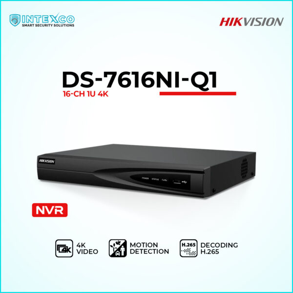 Hikvision DS-7616NI-Q1 16-ch 4K IP NVR | Intexco