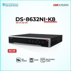 DS-8632NI-K8 32-channel NVR network video recorder for IP security cameras