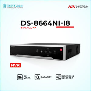 DS-8664NI-I8 64-channel NVR network video recorder for IP security cameras