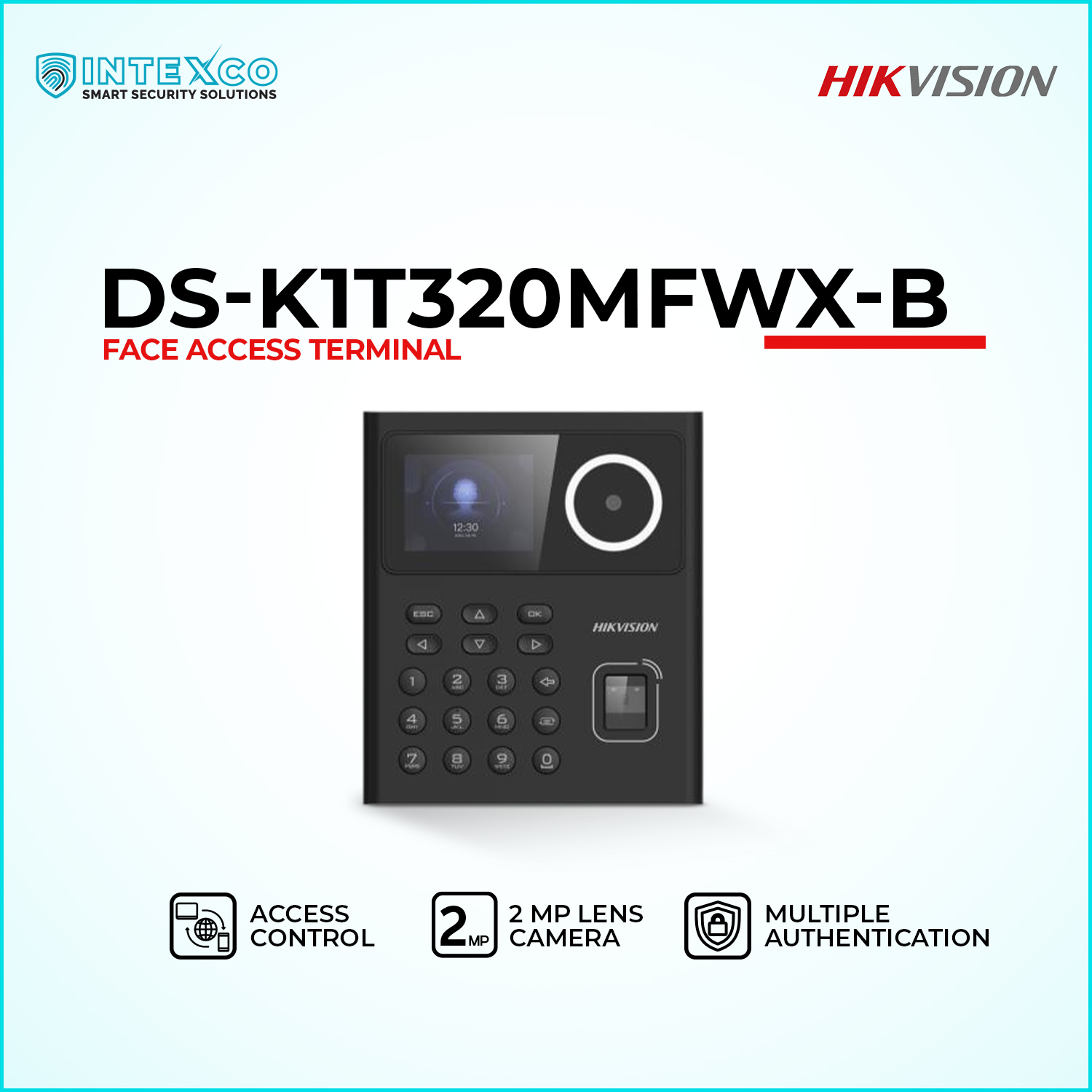 DS-K1T320MFWX-B facial recognition access control terminal with RFID card reader