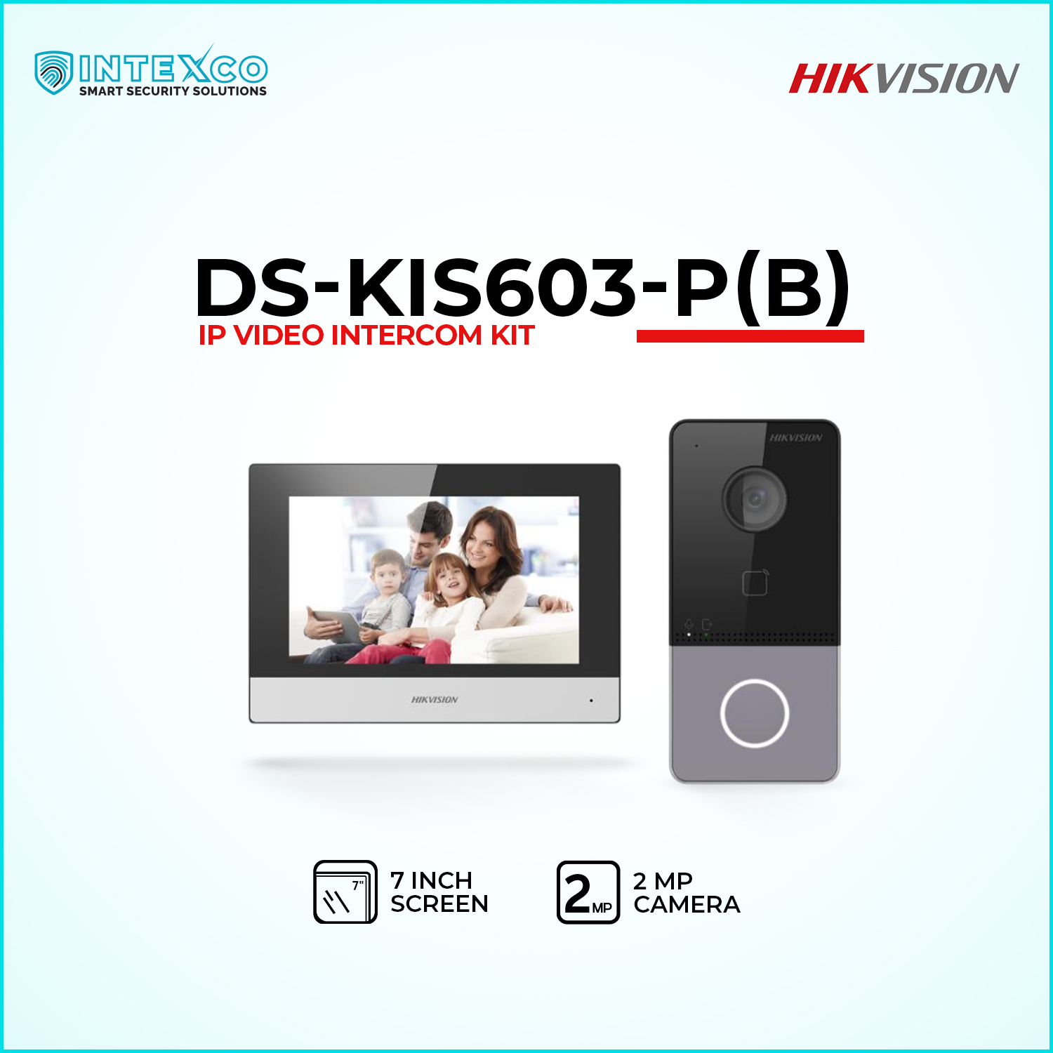 DS-KIS603-PB IP video intercom kit with outdoor door station and indoor monitor