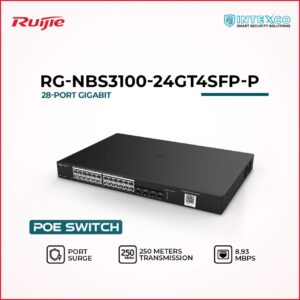 RG-NBS3100-24GT4SFP-P 28‑port gigabit PoE switch front view