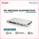 RG-NBS3200-24SFP/8GT4XS rackmount network switch front view with multiple ports and LED indicators