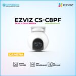EZVIZ CS‑C8PF dual‑lens 1080p pan‑tilt camera in promotional banner