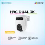 EZVIZ H9C Dual 3K dual‑lens pan and tilt camera with 3K ultra HD and AI human/vehicle detection