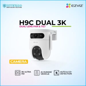 EZVIZ H9C Dual 3K dual‑lens pan and tilt camera with 3K ultra HD and AI human/vehicle detection