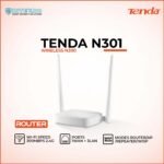 Tenda N301 Wireless N300 WiFi router with two antennas in promotional banner