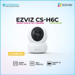 EZVIZ CS‑H6C 3MP 2K HD pan and tilt camera with 360° home security and two‑way talk