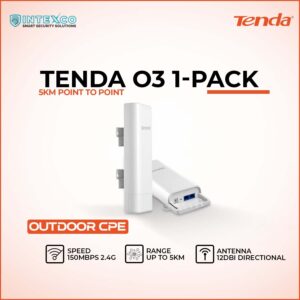 Tenda O3 1‑Pack 5 km point‑to‑point outdoor CPE promotional banner