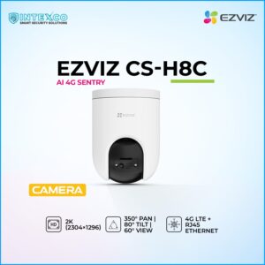 EZVIZ CS‑H8C AI 4G Sentry 2K pan and tilt camera with 4G LTE and RJ45 Ethernet