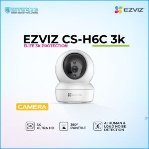 EZVIZ CS‑H6C 3K pan and tilt camera with 3K ultra HD, 360° view and AI human & loud noise detection
