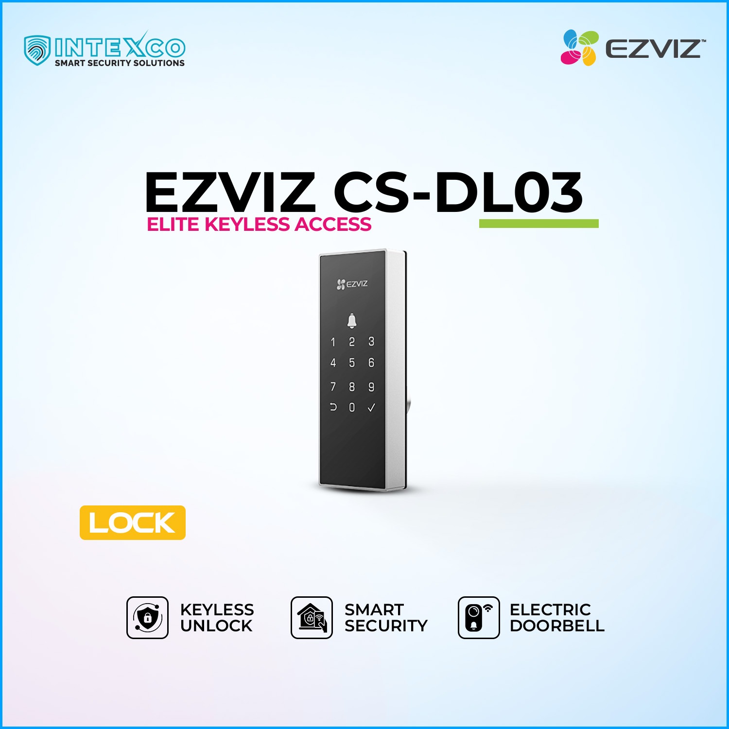 EZVIZ CS‑DL03 elite keyless access smart lock with touch keypad