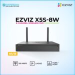 EZVIZ X5S‑8W 8‑channel wireless NVR with two antennas in promotional banner